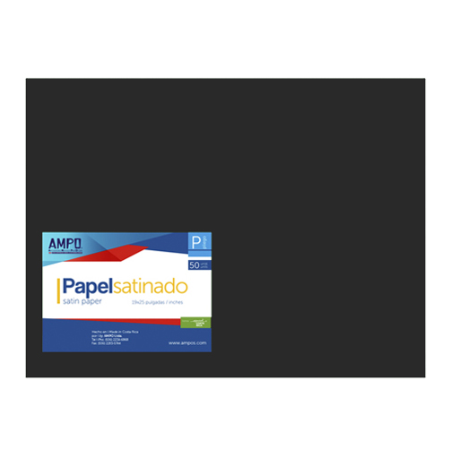 PAPEL SATINADO NEGRO (PAQ 50)