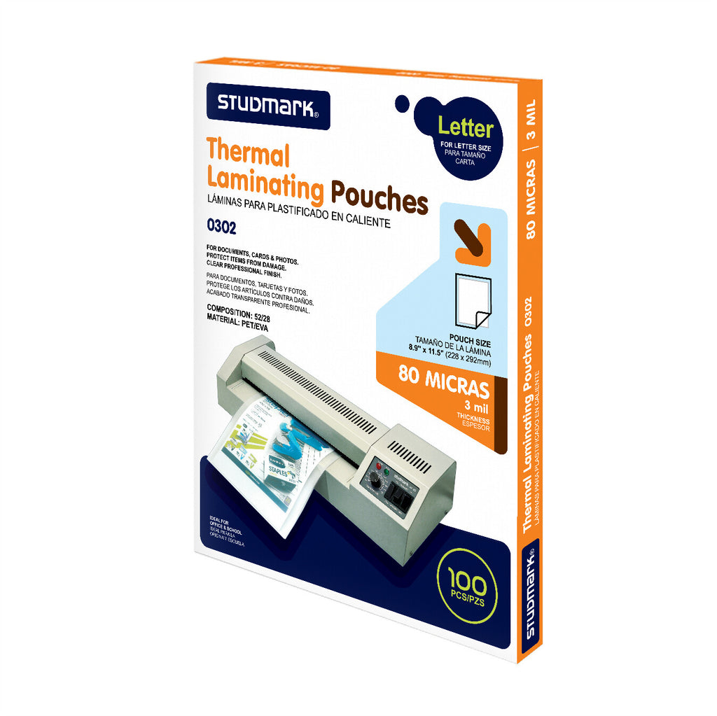 LAMINA CARTA 125 MICRAS STUDMARK CJ 100