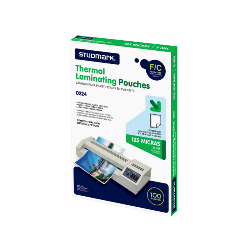 LAMINA PLASTIFICAR OFICIO 125MIC (CJ 100U)