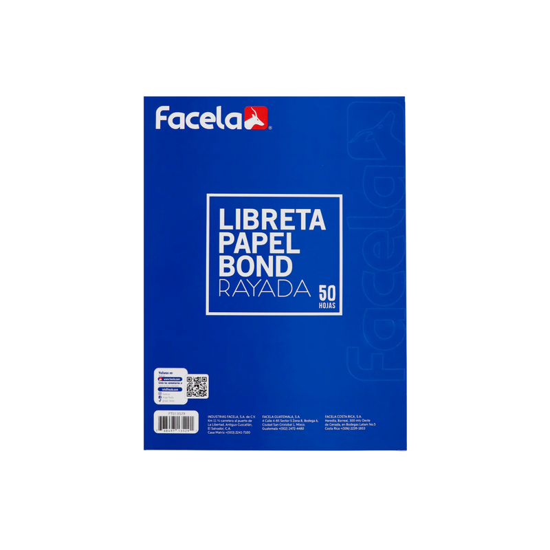 LIBRETA RAYADA FACELA T/CARTA 50 HOJAS
