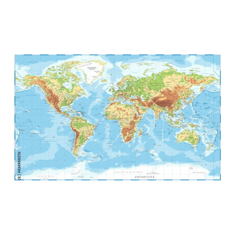 MAPA PLANISFERIO FISICO POLITICO UNIDAD