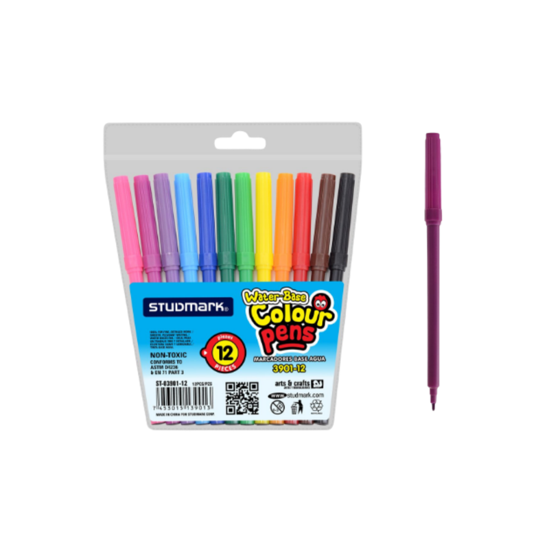 MARCADOR BASE AGUA FINO STUDMARK DELGADO 12U