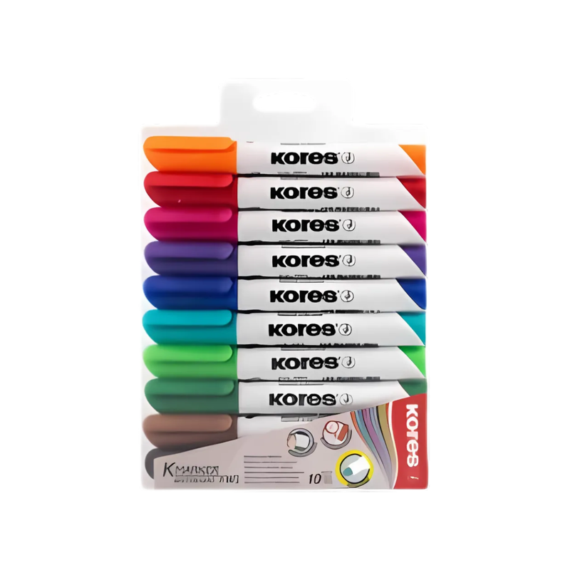 MARCADOR P/PIZARRA PUNTA BALA KORES 10UDS