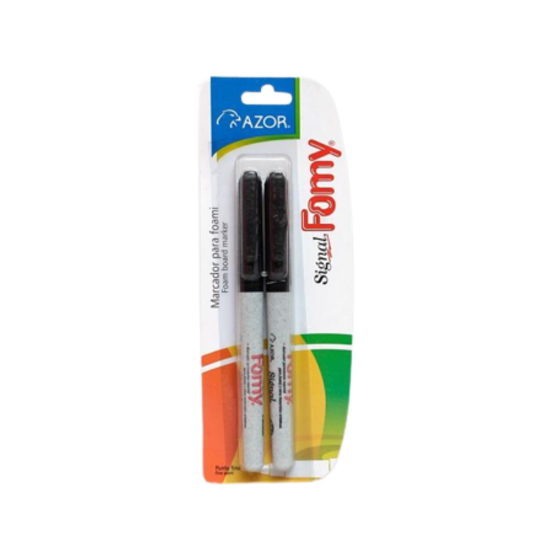 MARCADOR PERM. P/FOMY NEGRO SIGNAL AZOR 2UDS