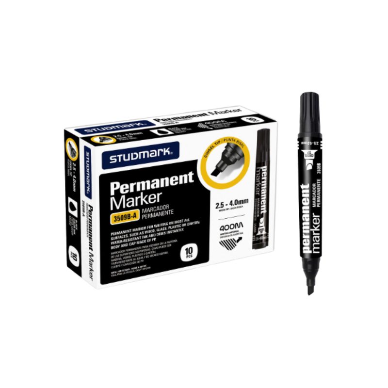 MARCADOR PERMANENTE STUDMARK P/BIS NEGRO (CJ 10)