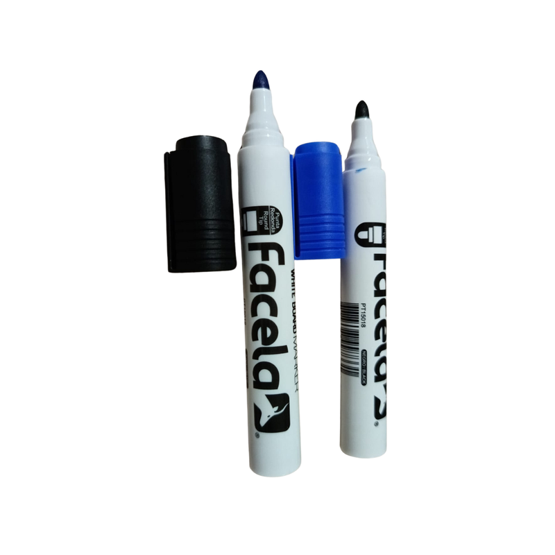 MARCADOR PLASTICO P/PIZARRA AZUL P/REDONDA (12 UNIDADES)