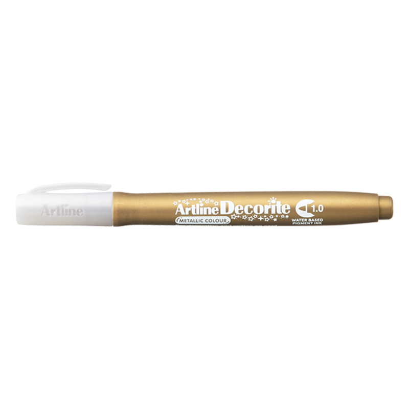 MARCADOR PTA. PINCEL DECORITE DORADO ARTLINE (CJ 12)