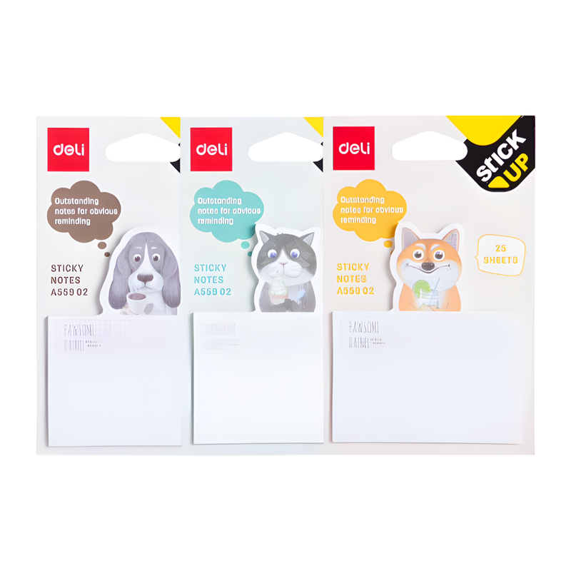 NOTAS ADHESIVAS GATO Y PERRO 15H