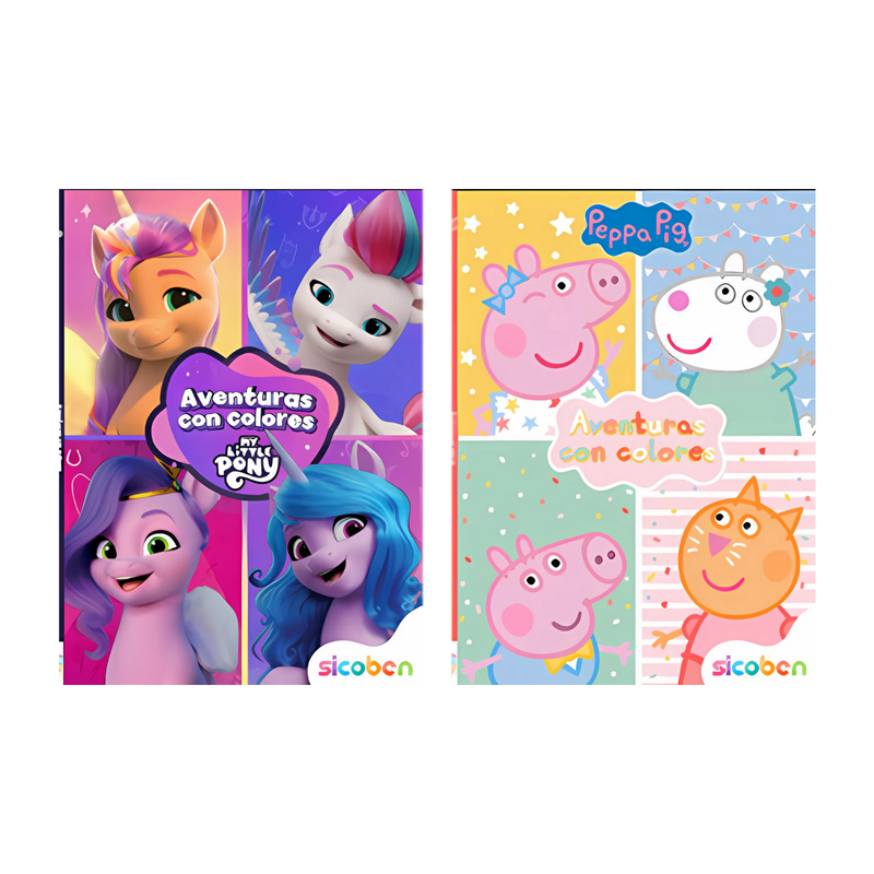 AVENTURAS CON COLORES HASBRO 2 TITULOS 16 PAG SICOBEN