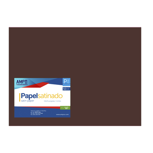 PAPEL SATINADO CAFE 19" X 25" (PAQ 50)