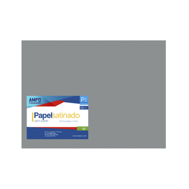 PAPEL SATINADO PLATEADO 19" X 25" (PAQ 50)