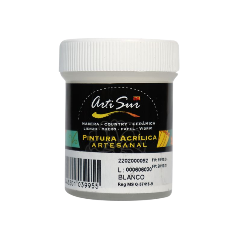 PINTURA ARTESANAL BLANCO 30ML ARTISUR