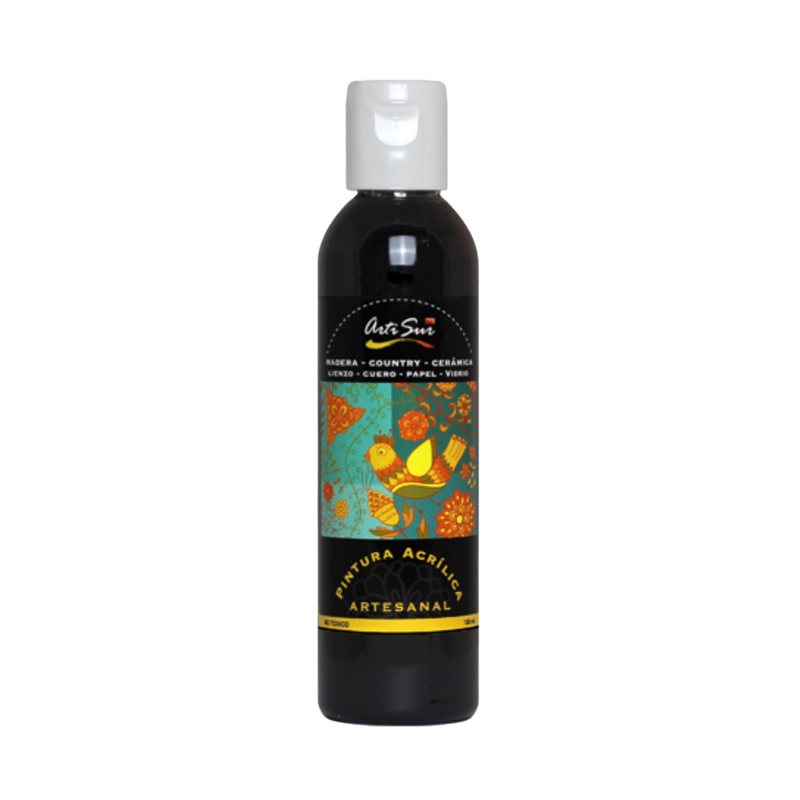 PINTURA ARTESANAL NEGRO 120 ML ARTISUR