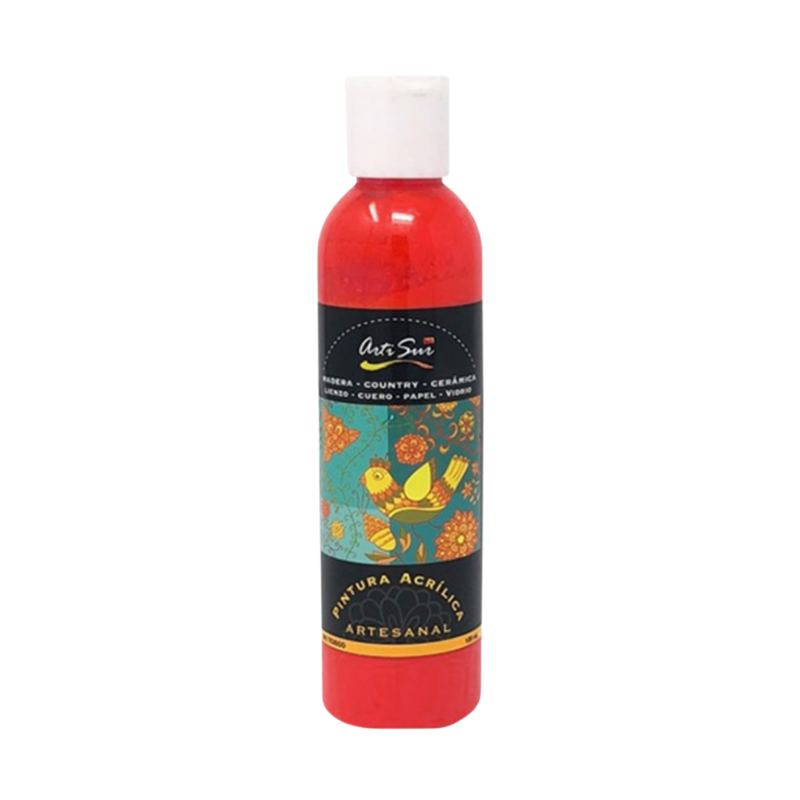 PINTURA ARTESANAL ROJO 120 ML ARTISUR