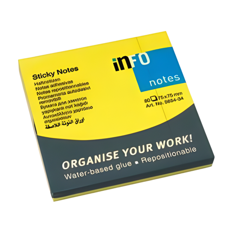 QUITA Y PON 3" X 3" BRILLANTE AMARILLO 80 H. INFO (12)