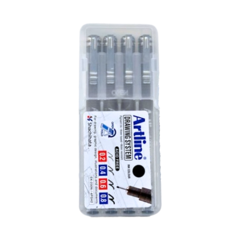 RAPIDOGRAFOS DESECH. ARTLINE ESTUCHE PTAS. #2,4,6,8 NEGRO