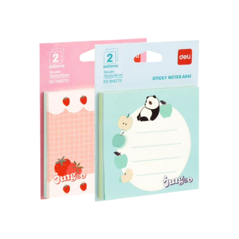 BLOCK DE NOTAS 3X3 PANDA Y FRUTAS 30H DELI