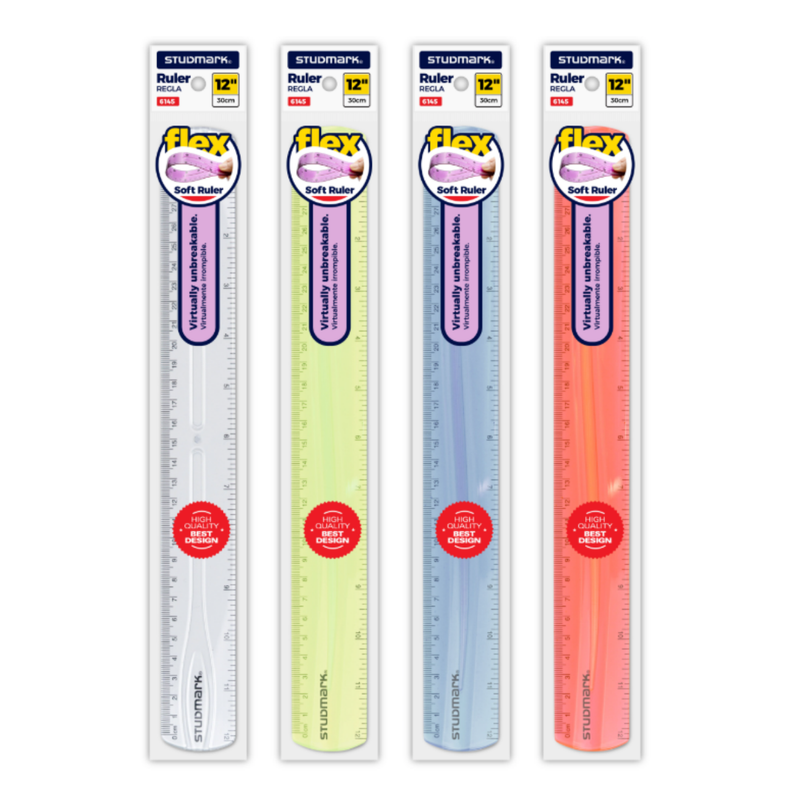 REGLA PLAST SUPER FLEX 30 CM COLORES STUDMARK