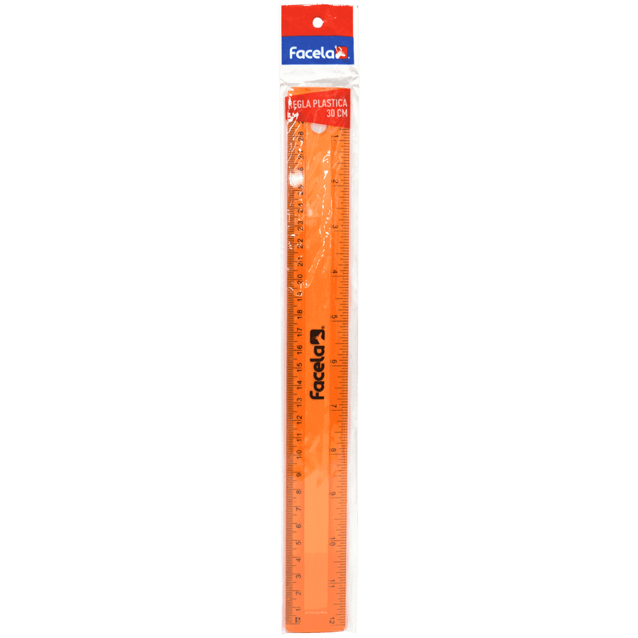 REGLA PLASTICA FLEXIBLE  30CM VARIOS COLORES CON BOLSA FACELA