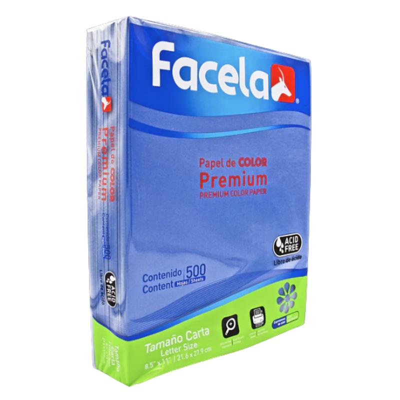RESMA PAPEL BOND COLOR CELESTE CLARO T/CARTA 