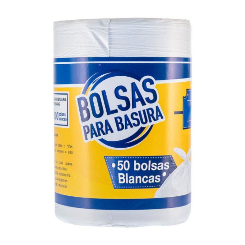 ROLLO BOLSAS BASURA BLANCAS GRANDES (76.2X90CM) LW 50UDS