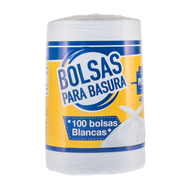 ROLLO BOLSAS BASURA BLANCAS PEQUEÑAS (46X48CM) LW 100UDS
