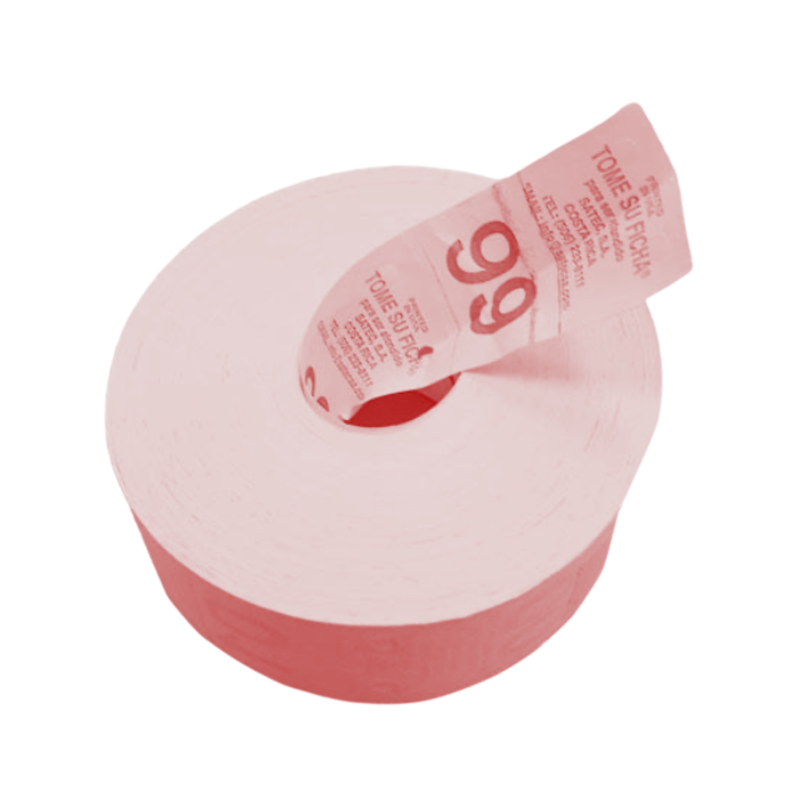 ROLLO FICHERO TAKE A TOP 1500 FICHAS 2 DIG ROJO UNIDAD