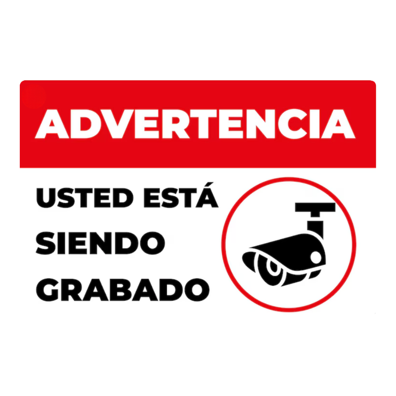 ROTULO ADVER. USTED ESTA SIENDO GRABADO 20X30