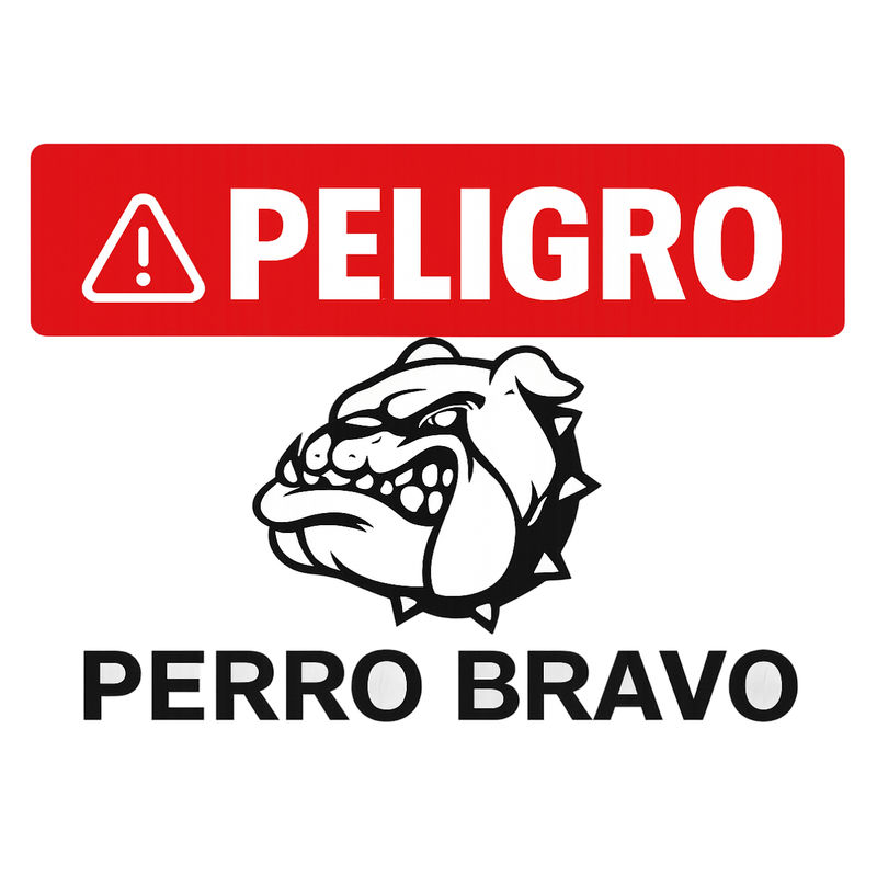 ROTULO PELIGRO PERRO BRAVO 20 X 30 CM