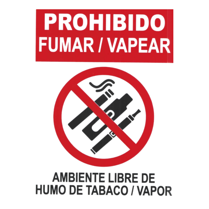 ROTULO PROHIB. FUMAR AMB. LIBRE HUMO TABACO 20X30 CM