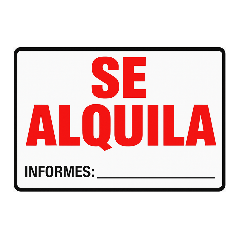 ROTULO SE ALQUILA 20X30 CM
