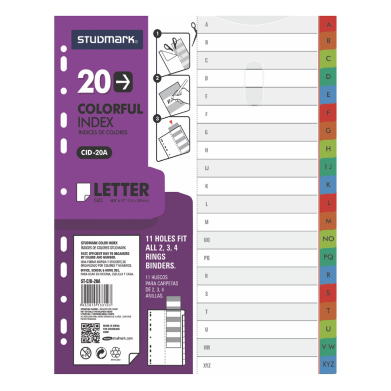 SEPARADOR PLASTICO STUDMARK A-Z