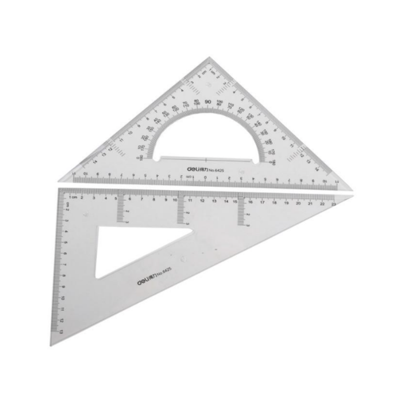 SET DOS ESCUADRAS Y TRANSPORTADOR 23CM