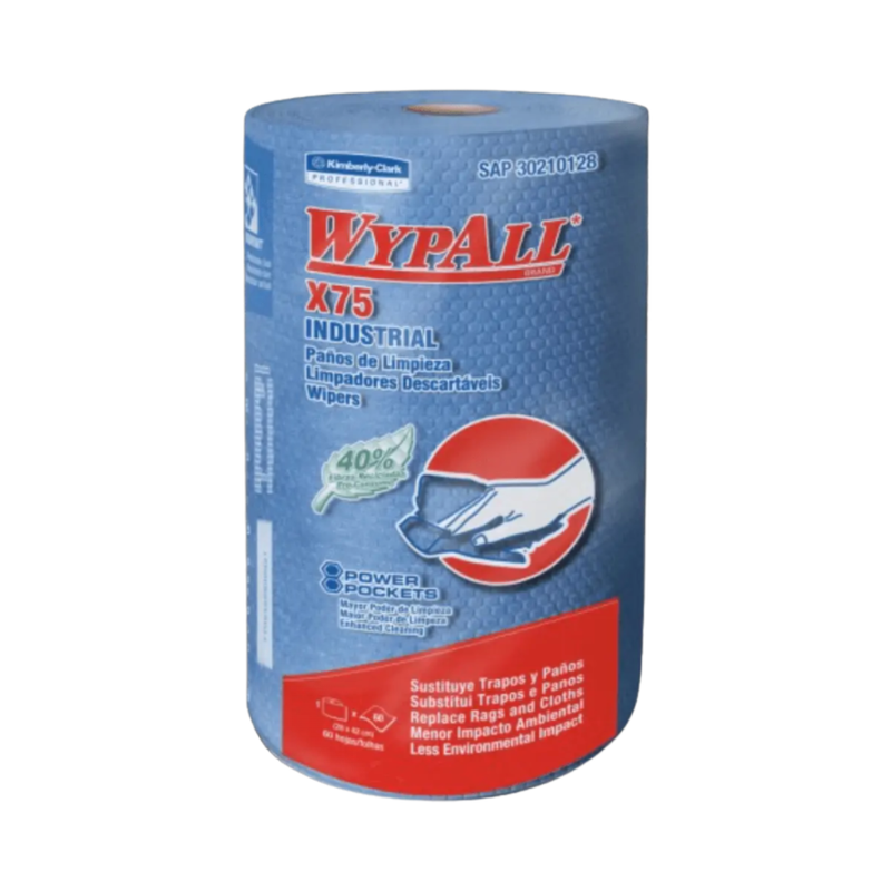 TOALLA DE LIMPIEZA INDUSTRIAL WYPALL X75 ROLLO AZUL