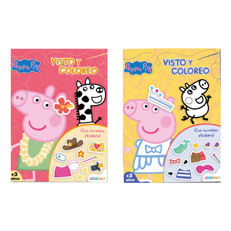 VISTIENDO A PEPPA PIG HASBRO 16 PAG A COLOR +2 PAG STICKERS SICOBEN