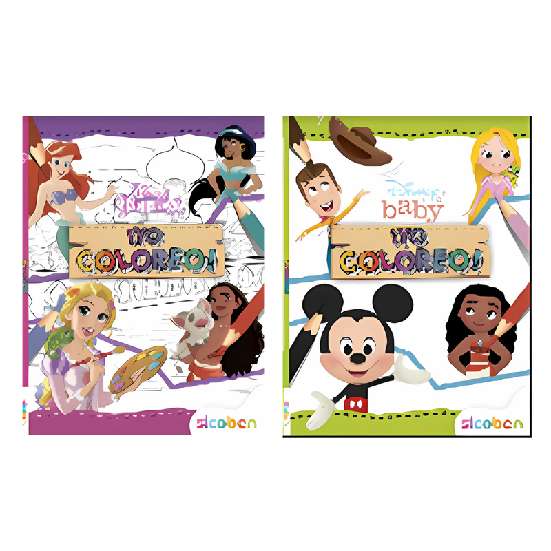 YO COLOREO PRINCESAS DISNEY / DISNEY BABY LIBRO DE COLOREAR - 24 PAG - BLANCO Y NEGRO - 21X27CM SICOBEN