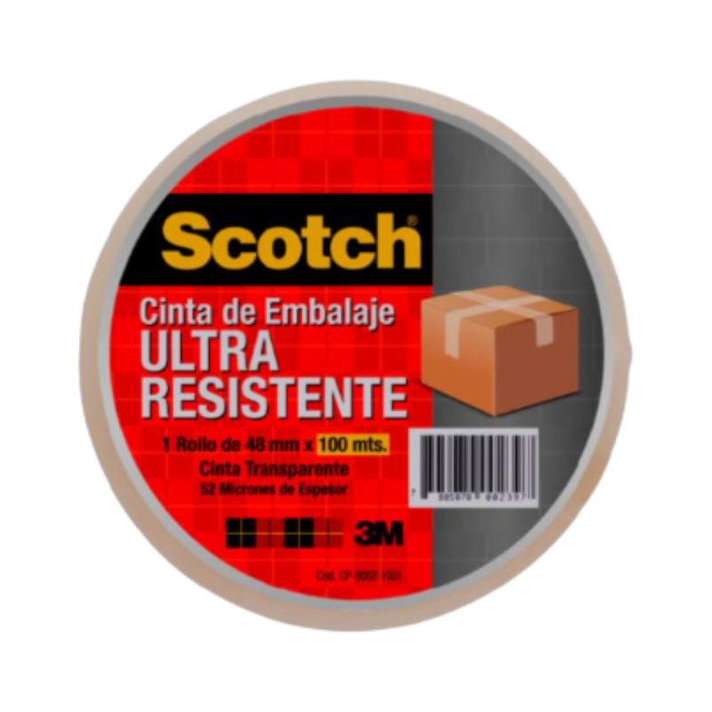 CINTA DE EMPAQUE SCOTCH®️ ULTRA RESISTENTE TRANSPARENTE 48MM X 100M