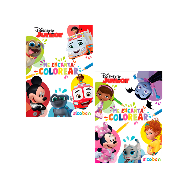 COLECCIÓN MI LIBRO DE COL CON STICKERS DISNEY 2 TITULOS 24PAG SICOBEN 