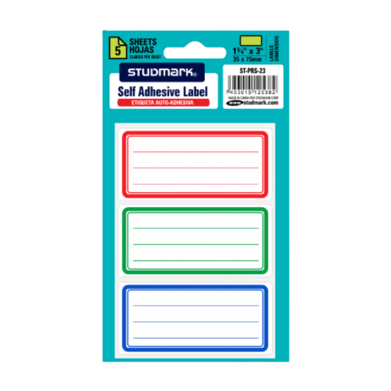 ETIQUETAS 7.5X3.5CM LINEAS STUDMARK
