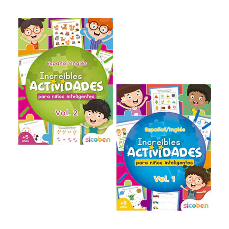 INCREIBLE ACTIVIDADES NIÑOS INTELIGENTES ESPAÑOL/INGLES 64PAG SICOBEN