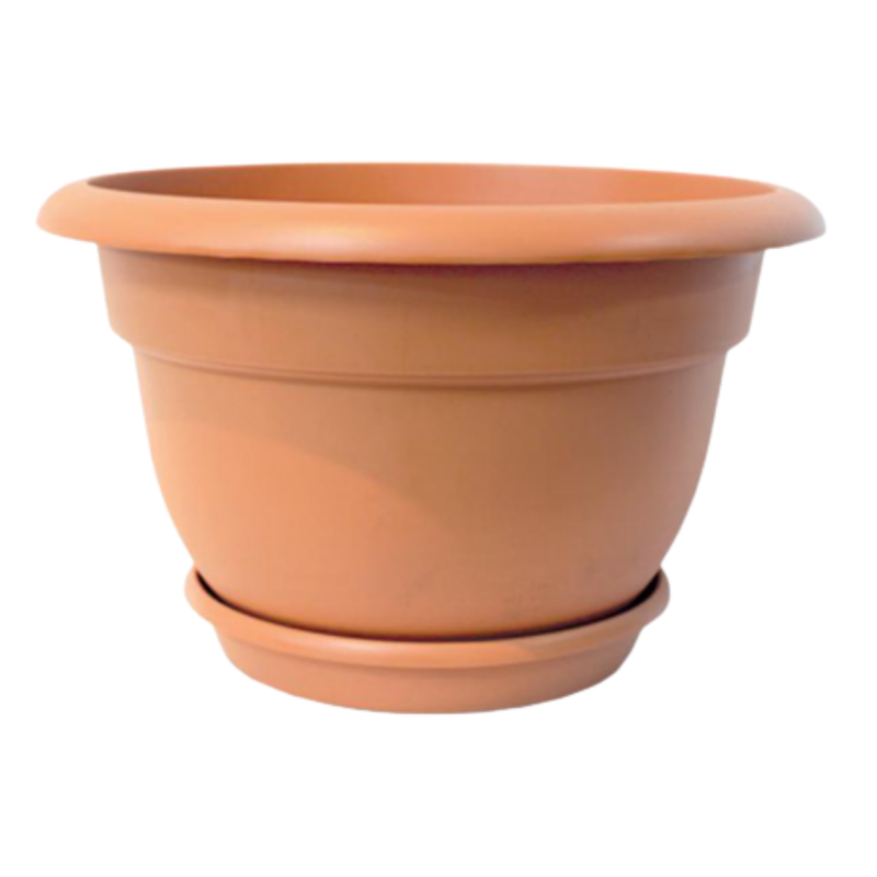 MACETERO #6 C/PLATO SPARTA TERRACOTA