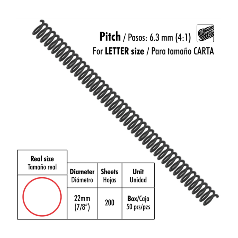 RESORTE ESPIRAL PLAST 7/8 NG 22MM 50UDS STUDMARK
