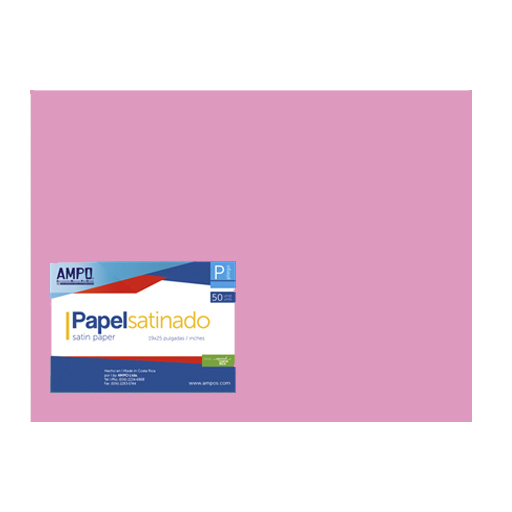 PAPEL SATINADO ROSADO CLARO (PAQ 50)