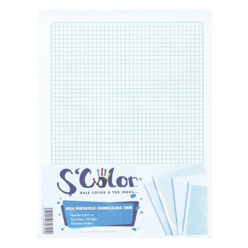 HOJA MILIMETRICA 60 GRS 8.5 x 11'' T/CARTA 100UDS