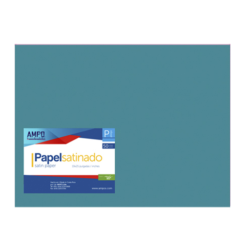 PAPEL SATINADO TURQUESA (PAQ 50)