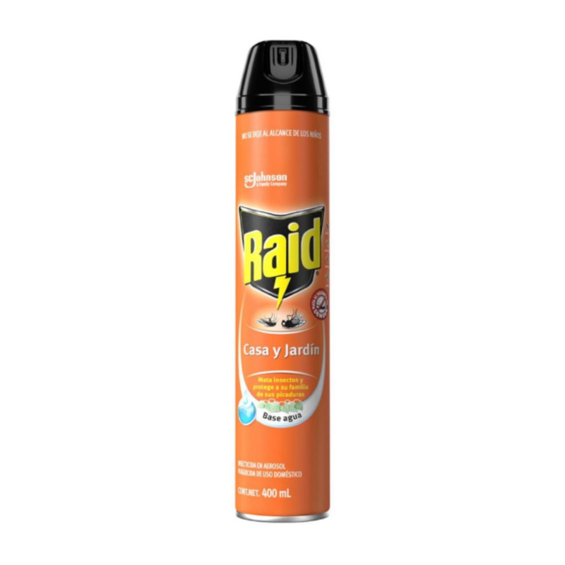 RAID INSECTICIDA CASA Y JARDIN BASE AGUA 400ML