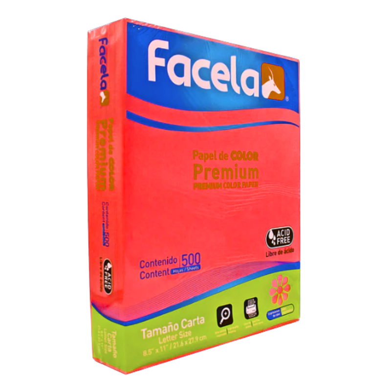 RESMA PAPEL BOND COLOR ROJO T/CARTA