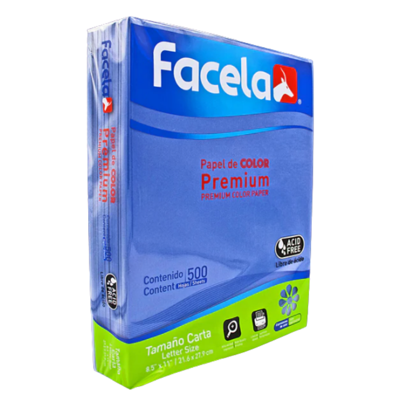 RESMA PAPEL BOND COLOR AZUL T/CARTA