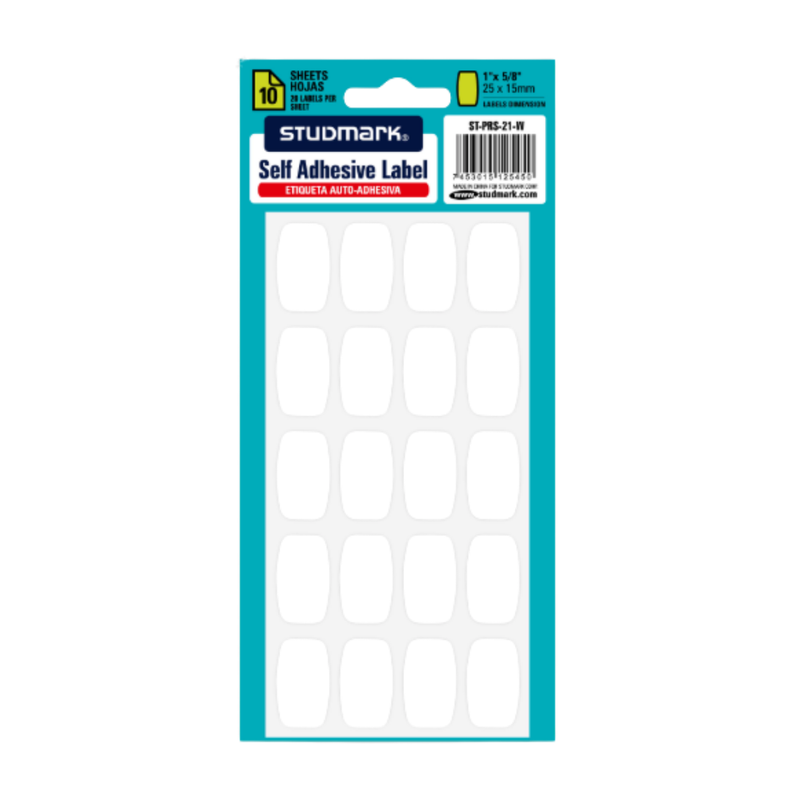 ETIQUETAS 1.6X 2.5CM (200PZS) BLANCO