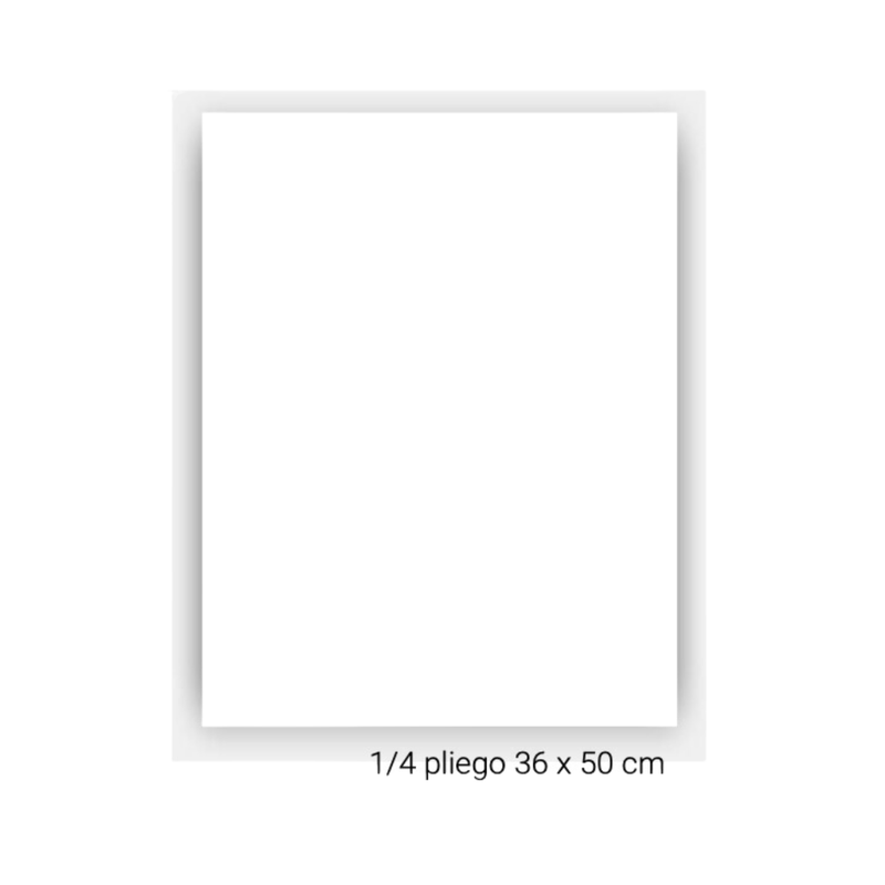 CARTON PRESENTACION BLANCO (1/4 PLIEGO) 36 X 50 CM (10 U)